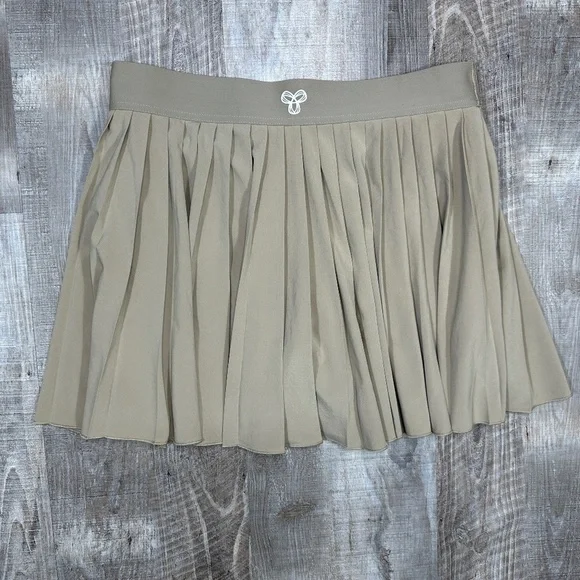 Aritizia TnAction TnaMove Tennis ProMicro pleated high rise Skirt Tan Size L - Picture 3 of 10